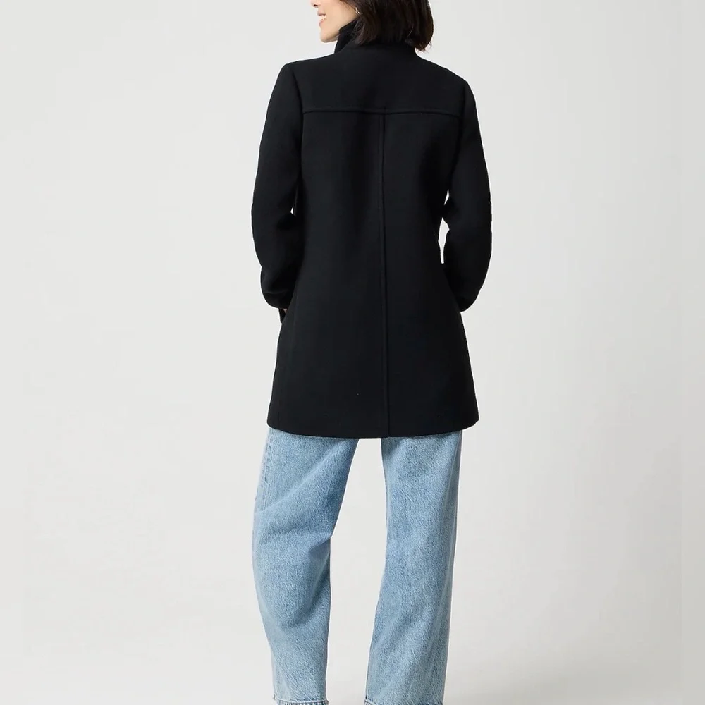 NWT J Crew Petite city coat with button neck size 8P